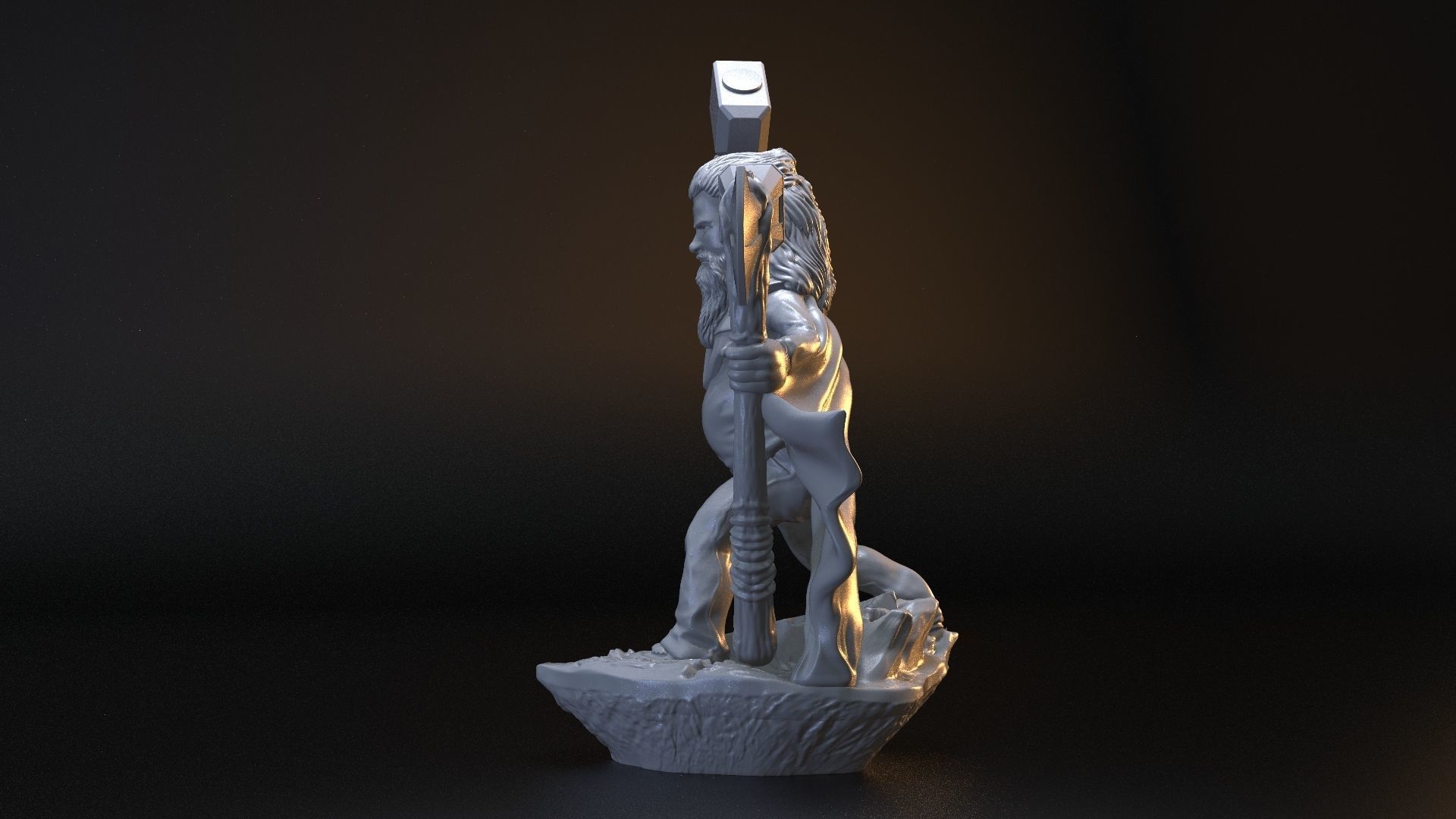 THOR ENDGAME - FAT LITTLE GOD OF THUNDER 3D print model_27