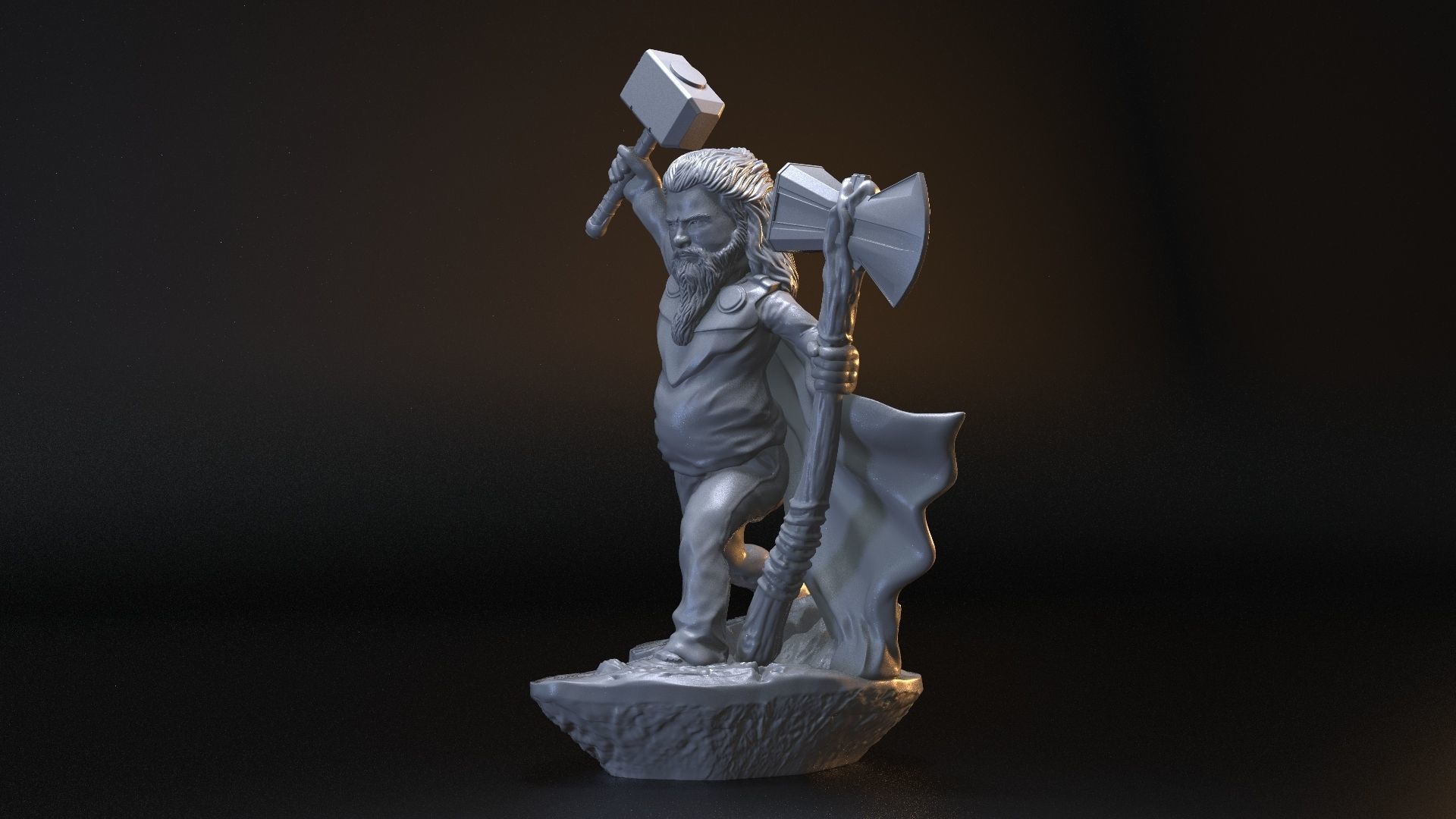 THOR ENDGAME - FAT LITTLE GOD OF THUNDER 3D print model_18