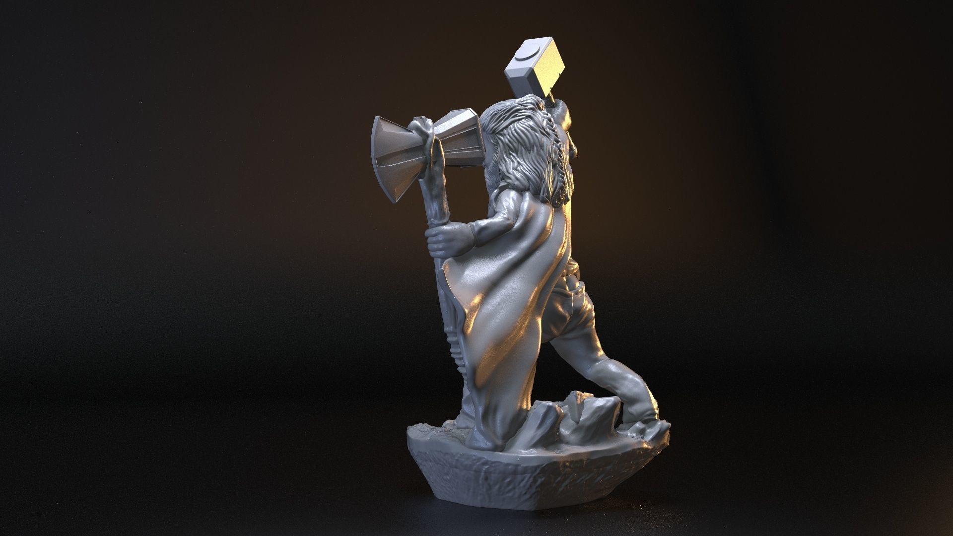 THOR ENDGAME - FAT LITTLE GOD OF THUNDER 3D print model_26