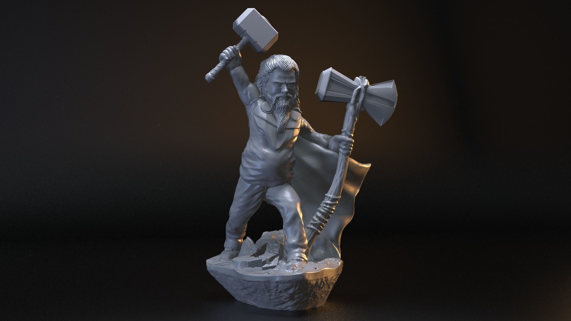 THOR ENDGAME - FAT LITTLE GOD OF THUNDER 3D print model_20