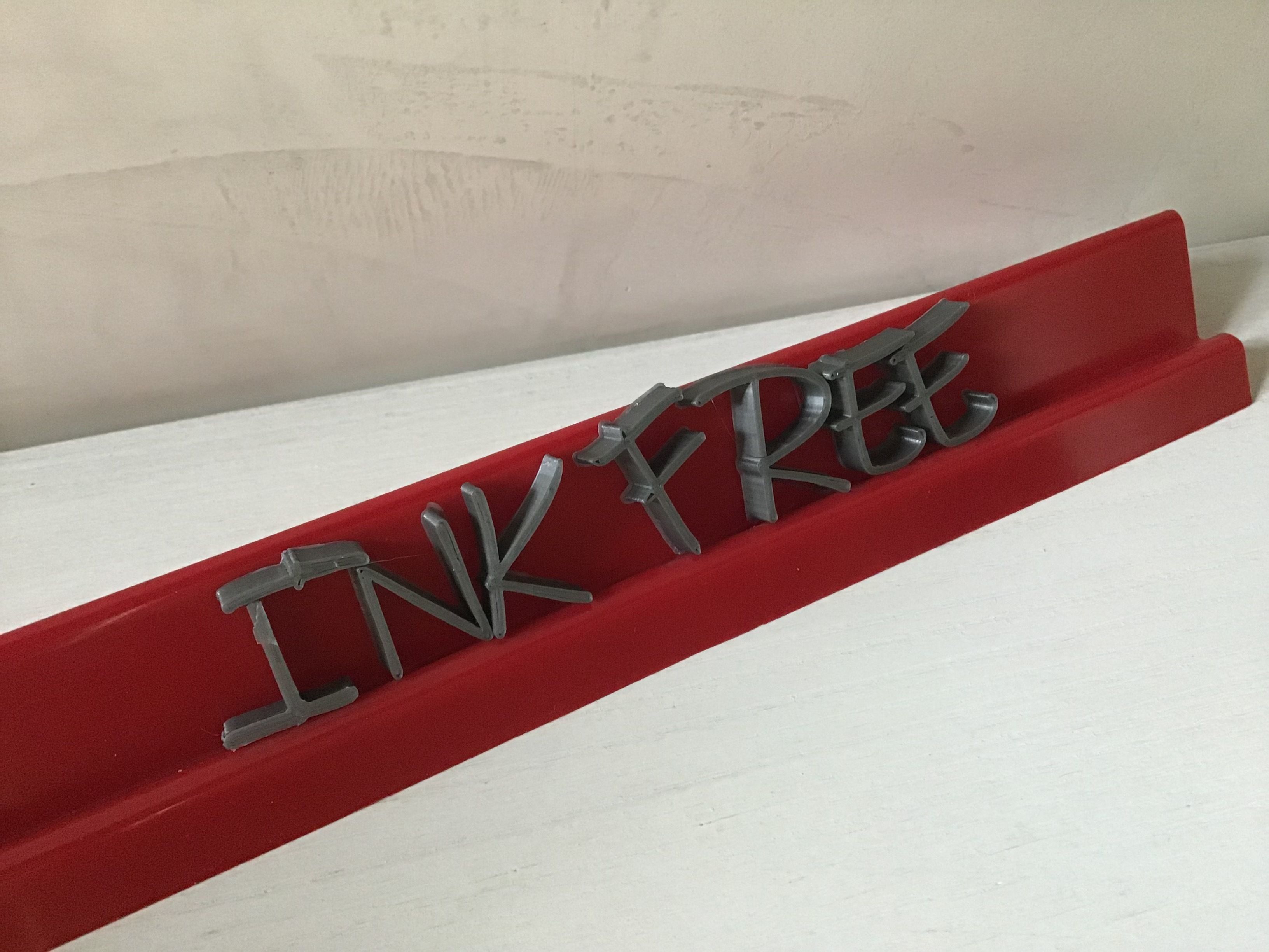 INKFREE font uppercase and lowercase 3D letters STL file 3D print model_2