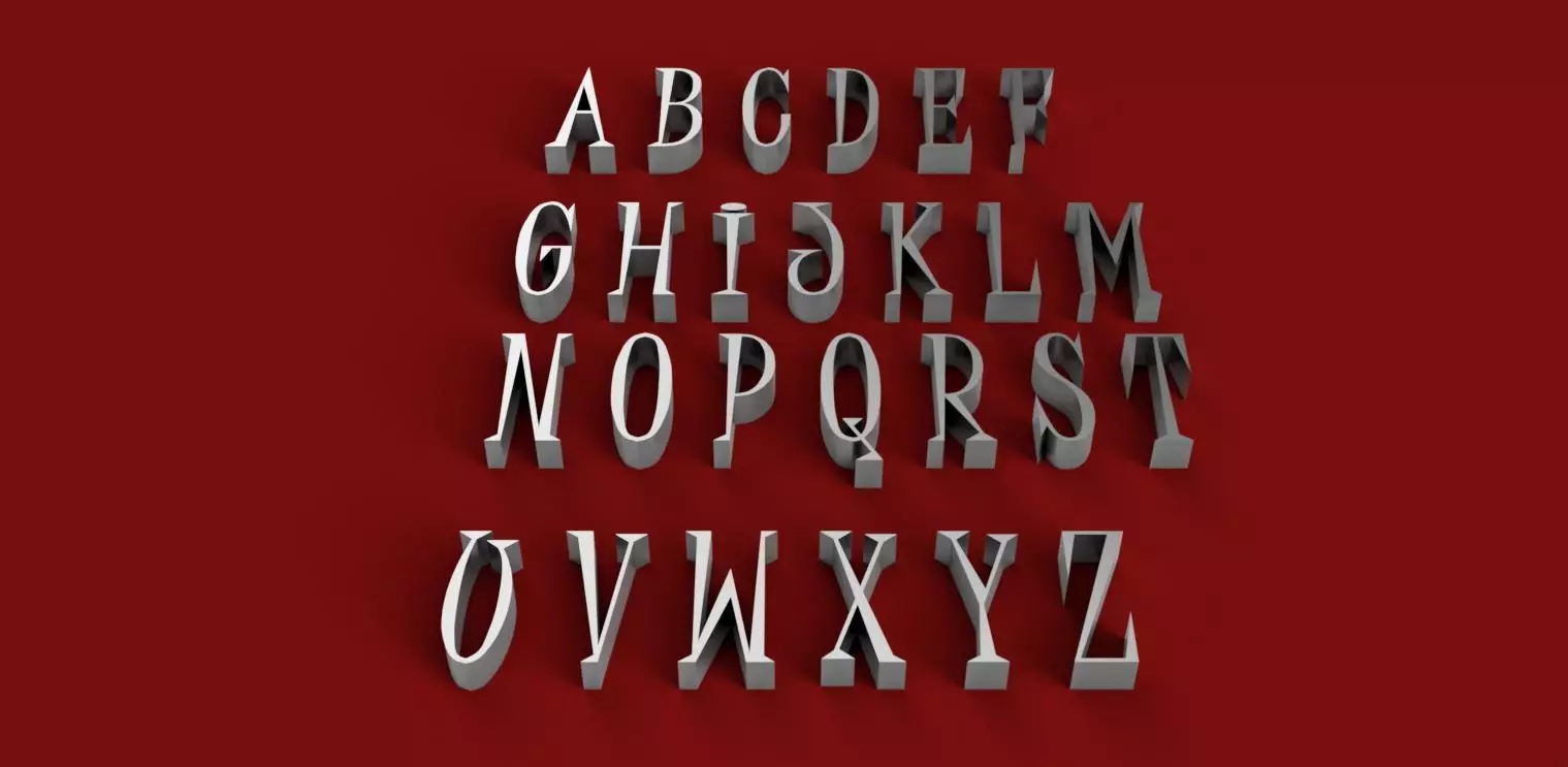 JUICE font uppercase and lowercase 3D letters STL file 3D print model