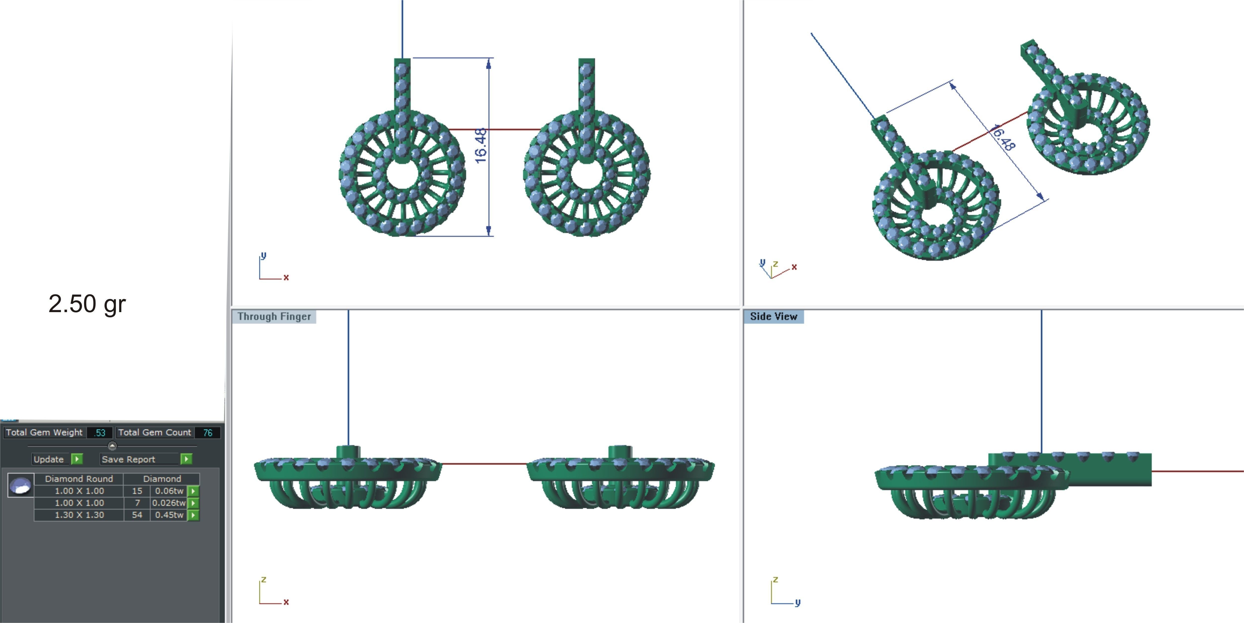 Women earrings 3dm stl render detail 3D print model 3D print model_1