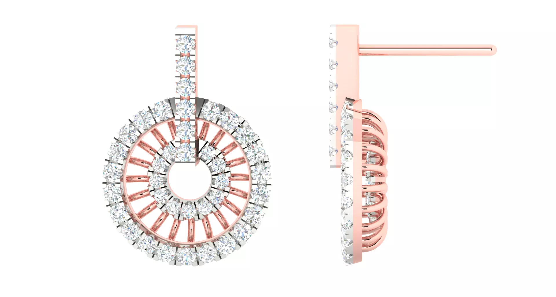 Women earrings 3dm stl render detail 3D print model 3D print model_0