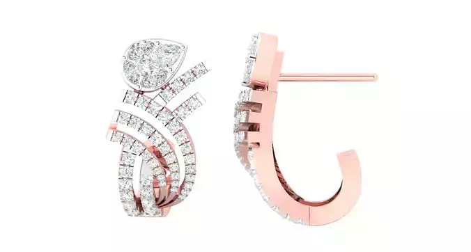 Women earrings 3dm stl render detail 3D print model 3D print model