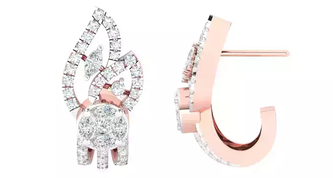 Women earrings stl 3dm render detail 3D print model