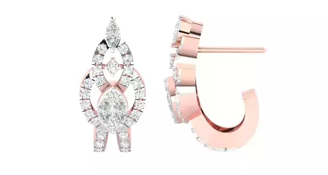 Women earrings 3dm stl render detail 3D print model 3D print model