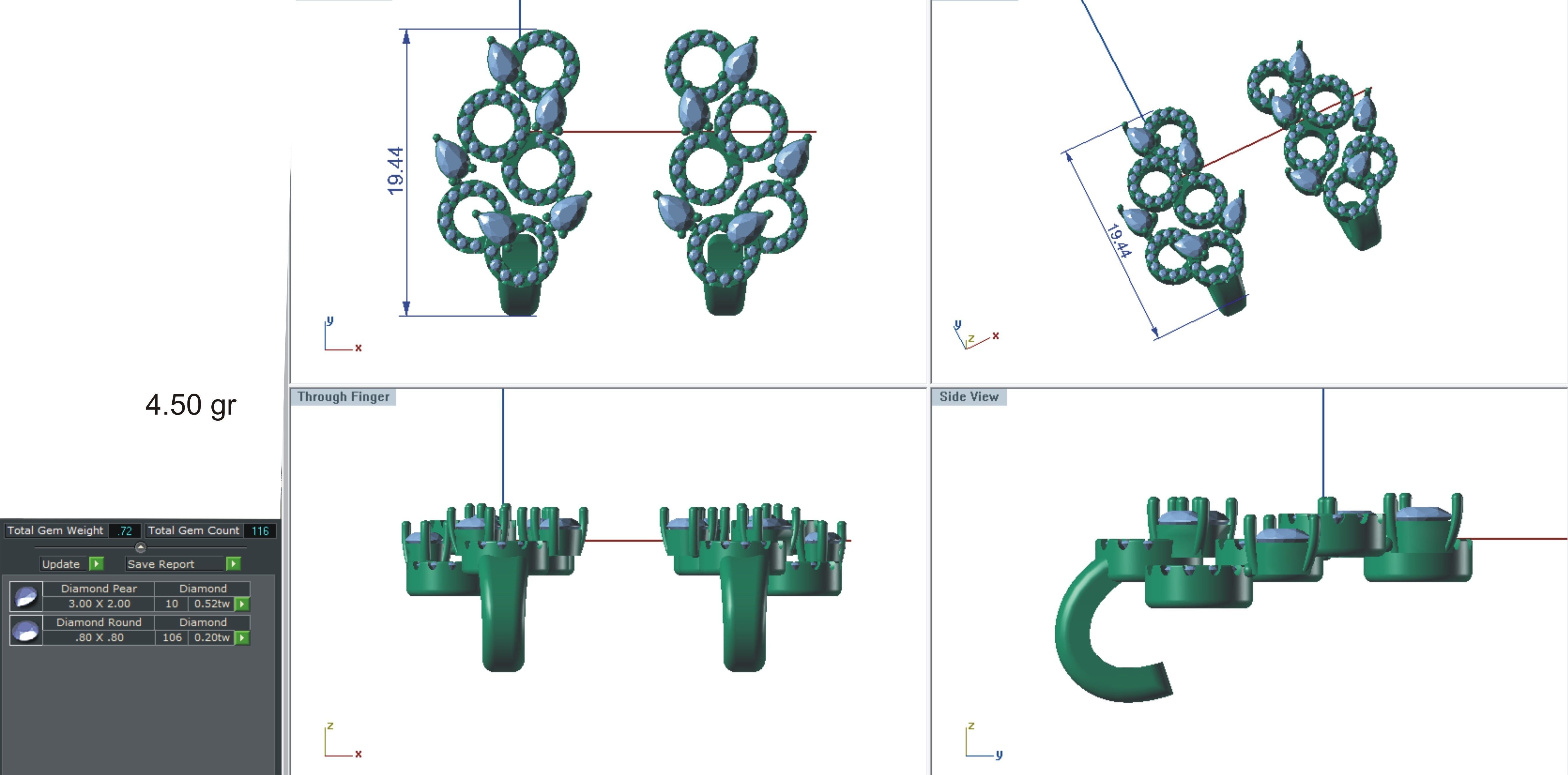 Women earrings 3dm stl render detail 3D print model 3D print model_1