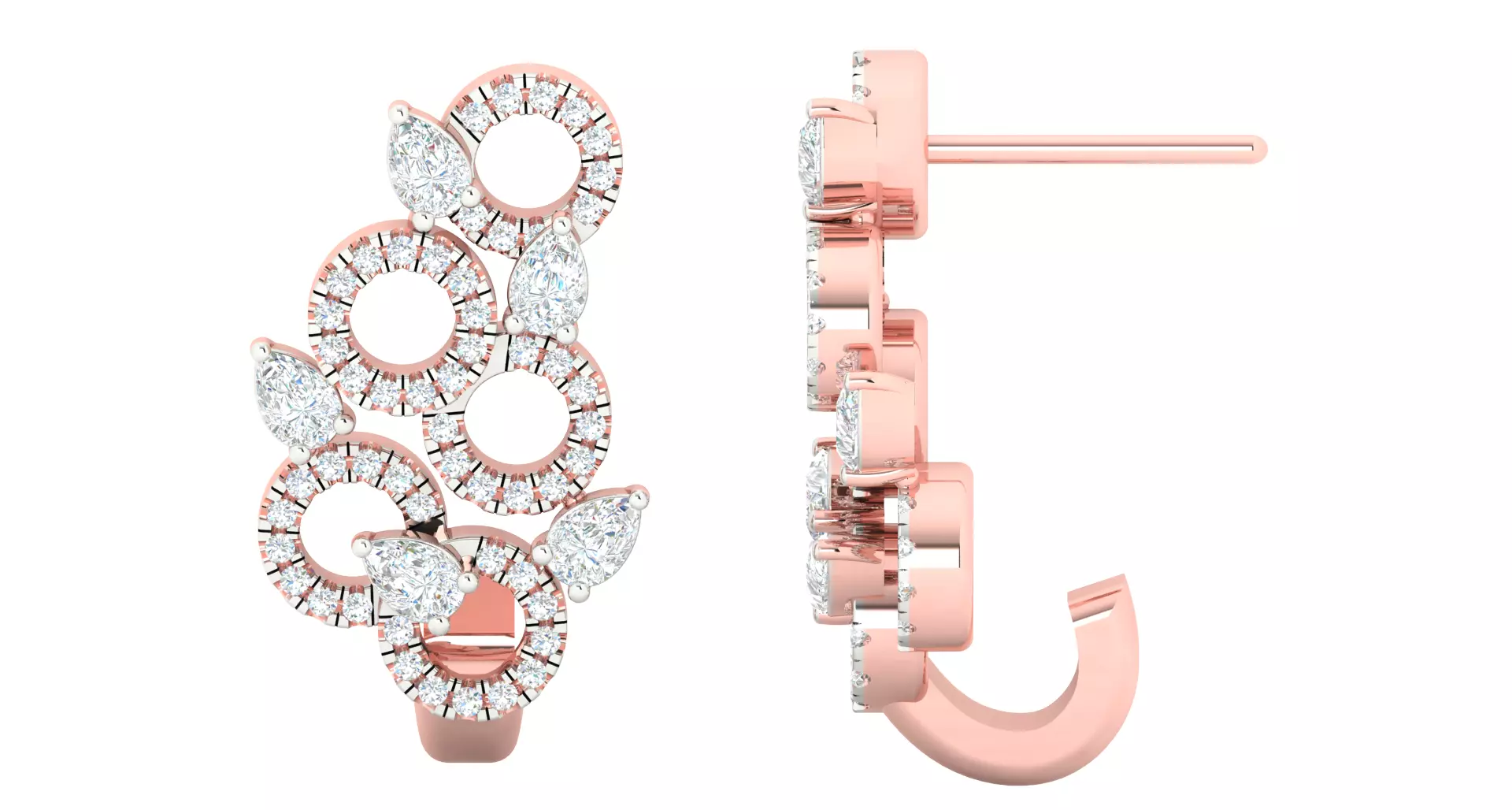 Women earrings 3dm stl render detail 3D print model 3D print model_0