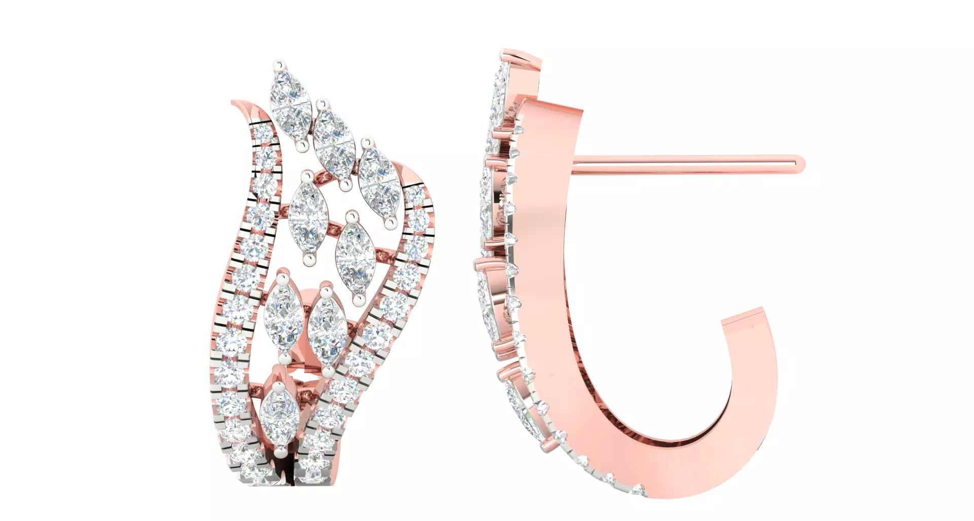 Women earrings 3dm stl render detail 3D print model 3D print model_0