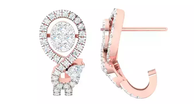 Women earrings 3dm stl render detail 3D print model 3D print model