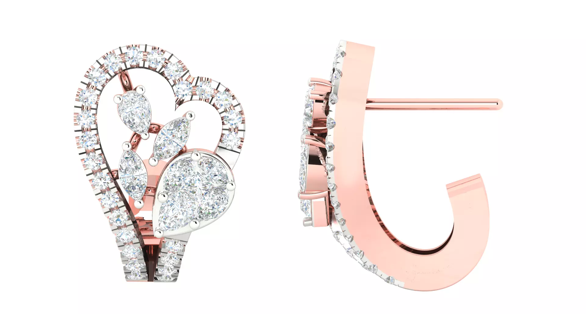 Women earrings 3dm stl render detail 3D print model 3D print model_0