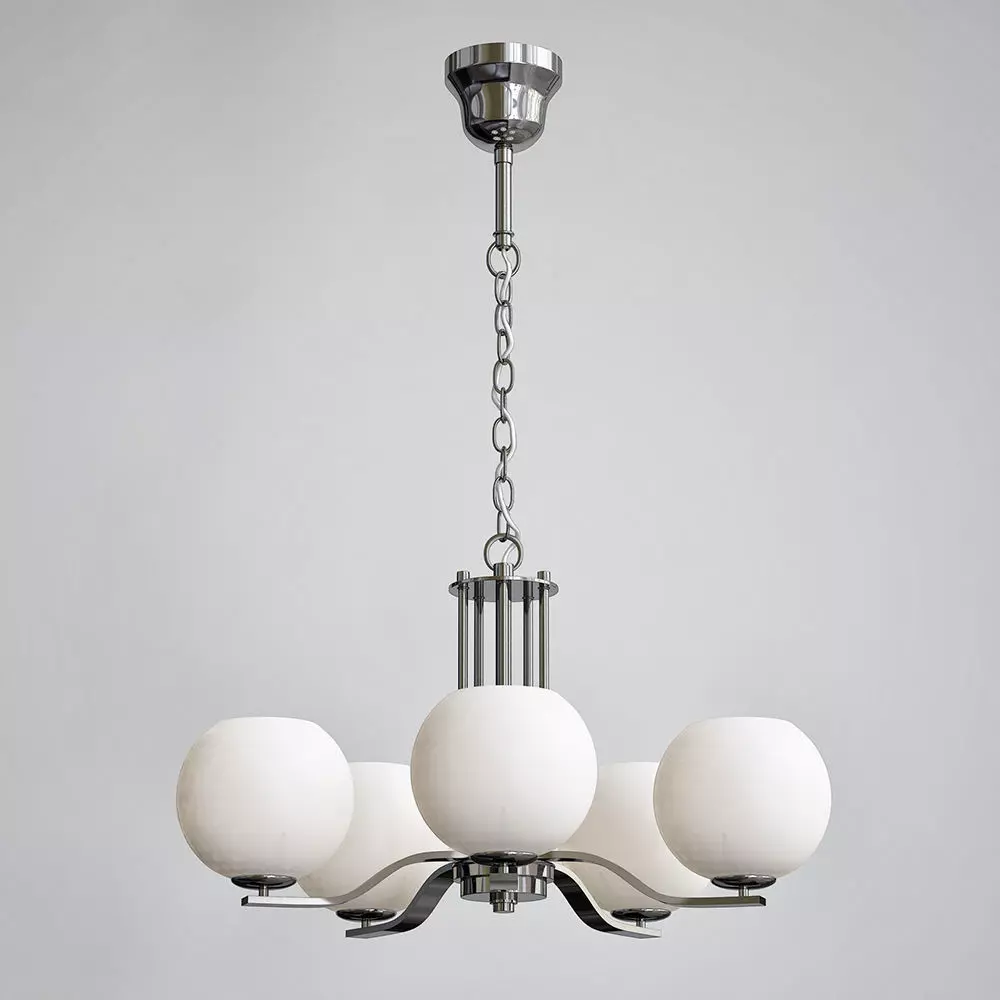 minut chandelier with four balls hanging from it 3D model