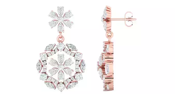 Women earrings 3dm stl render detail 3D print model