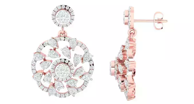 Women earrings 3dm stl render detail 3D print model