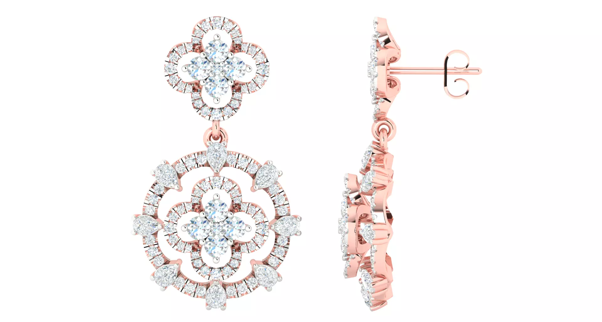 Women earrings 3dm render detail 3D print model 3D print model_0