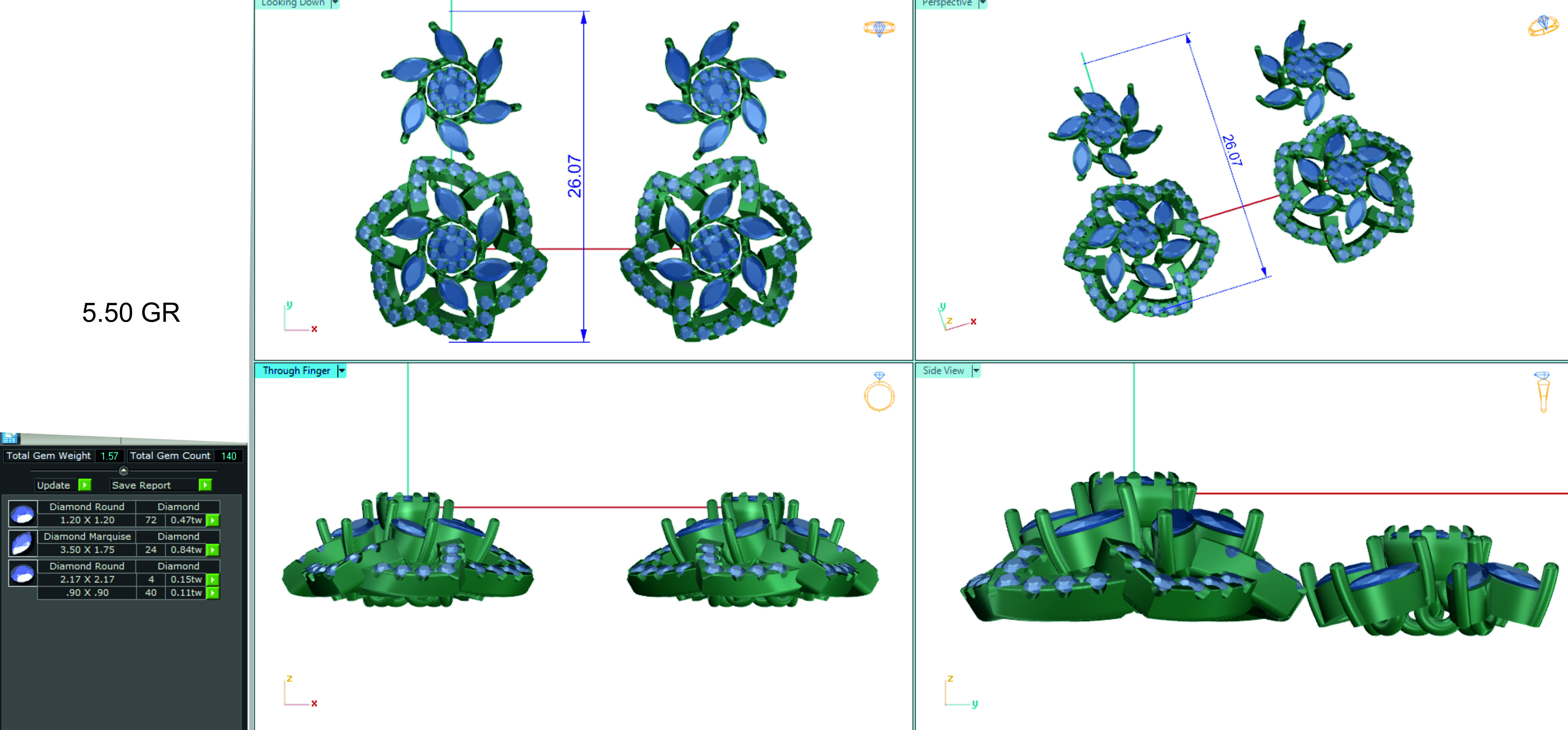 Women earrings 3dm stl render detail 3D print model 3D print model_1