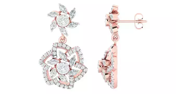 Women earrings 3dm stl render detail 3D print model