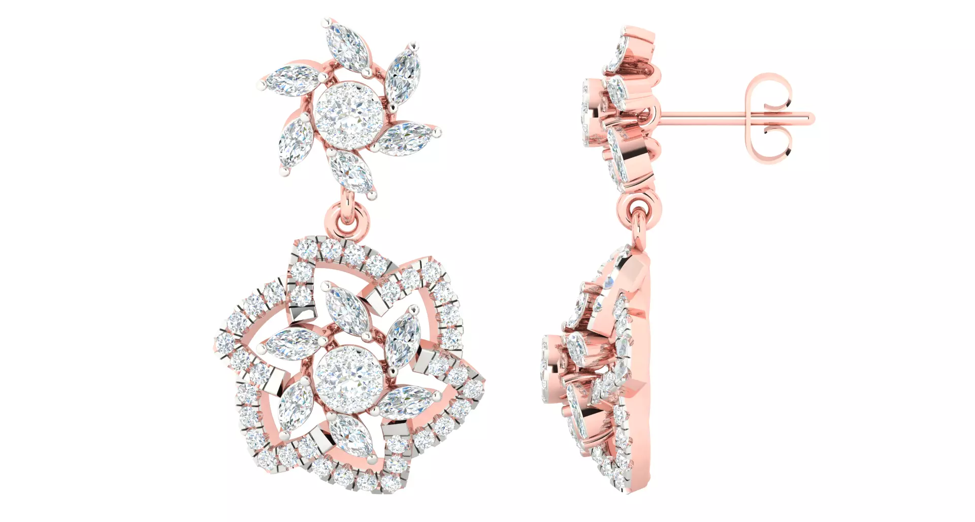 Women earrings 3dm stl render detail 3D print model 3D print model_0