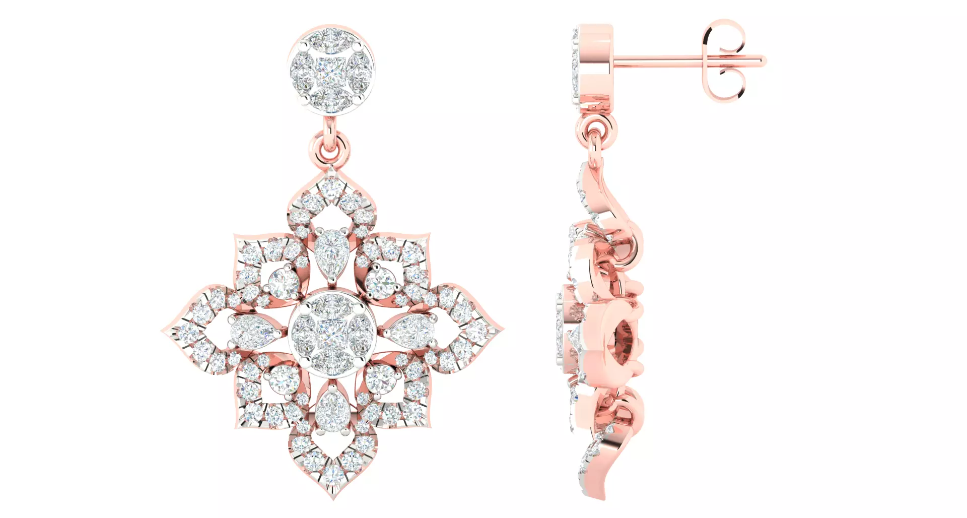 Women earrings 3dmstl  render detail 3D print model 3D print model_0