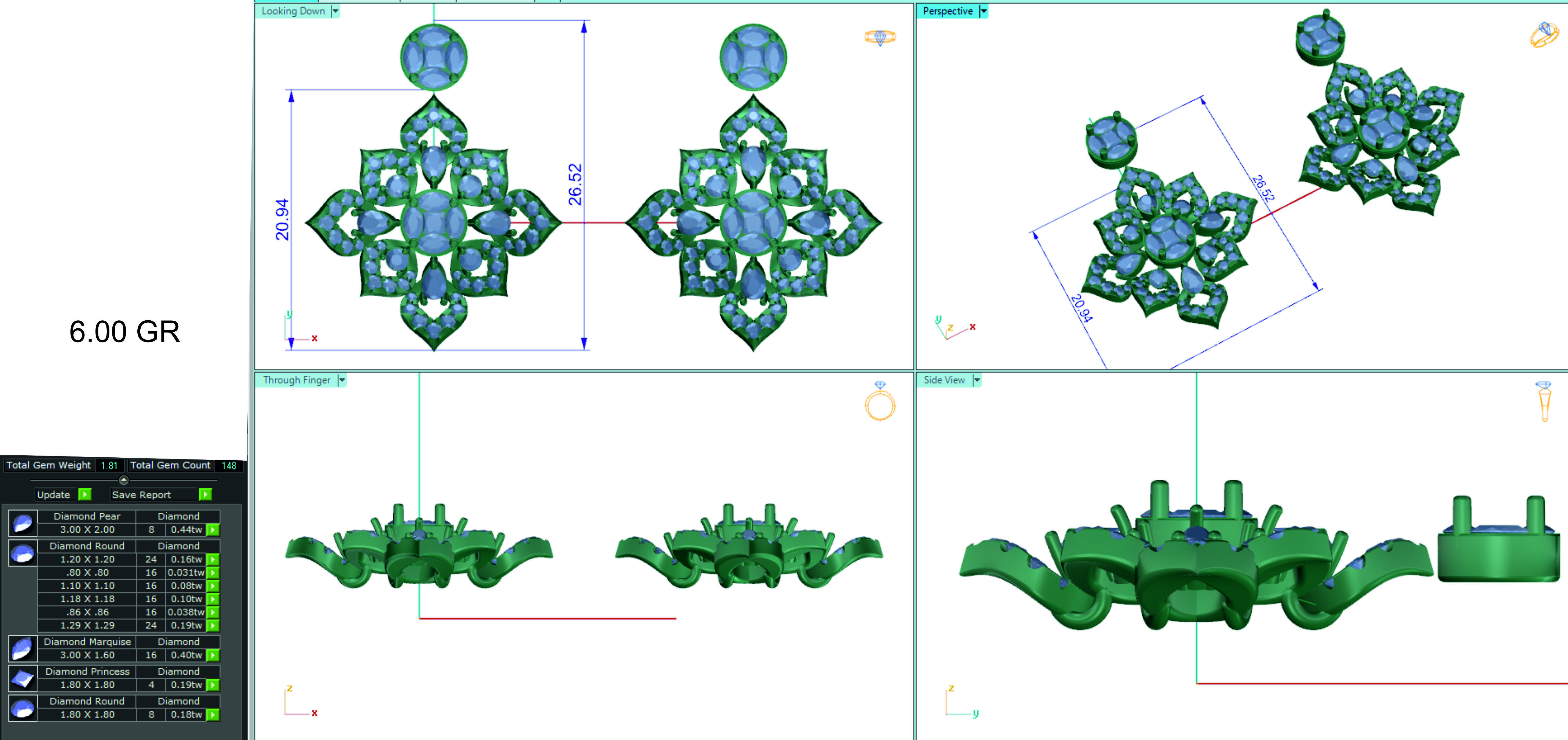 Women earrings 3dmstl  render detail 3D print model 3D print model_1