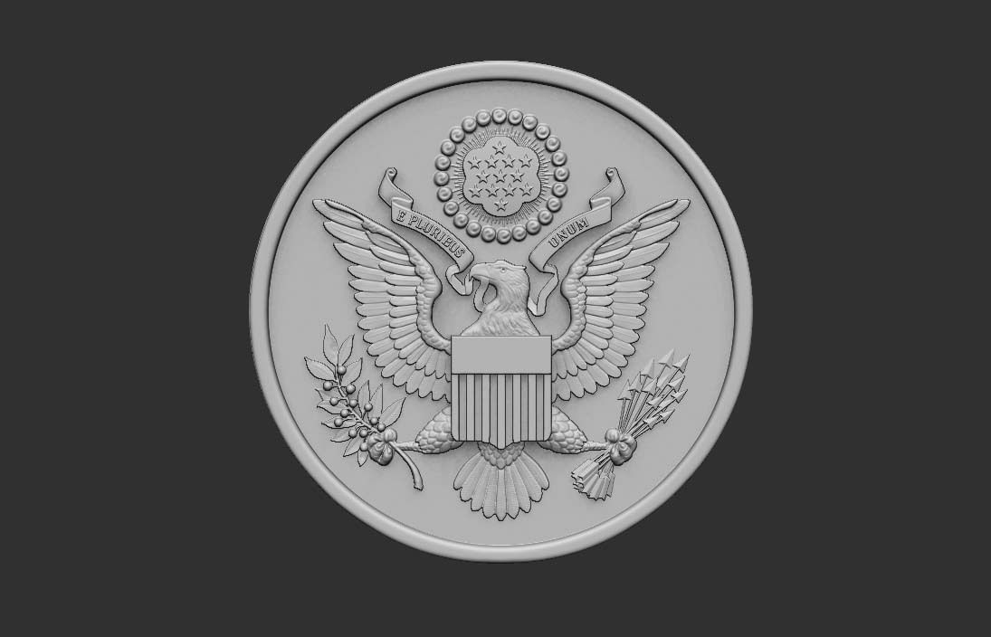 US Great Seal Emblem  3D model_1