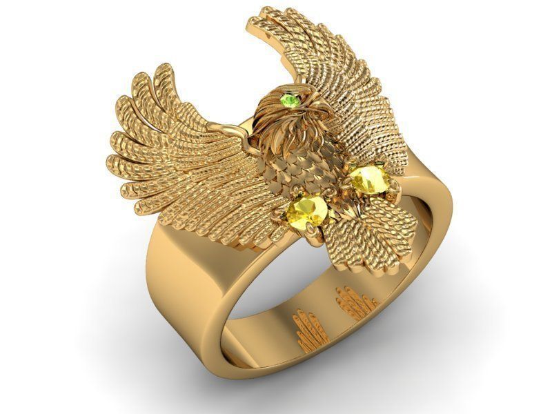 Ring eagle 3D print model_2