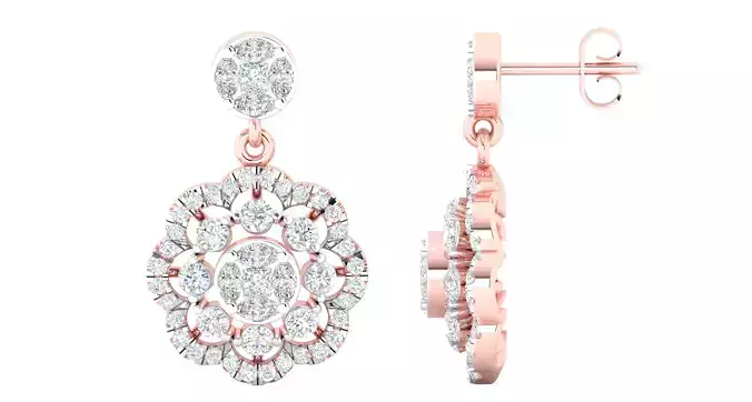 Women earrings 3dm stl render detail 3D print model