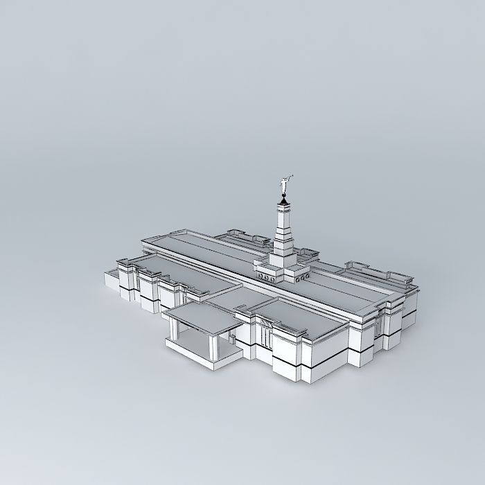 Mormon Temple Model Free 3D model_4