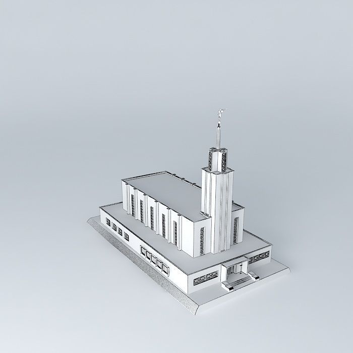 LDS. Temple Mormon,Bern Switzerland ,9th. operating Temple. Free 3D model_3