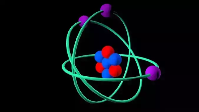 Atom 3D model in animation