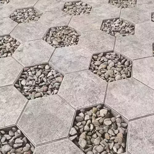 Paving hexagon pebble