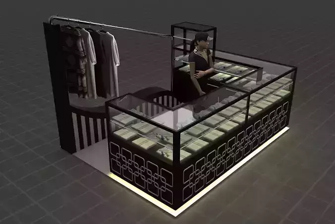 kiosk jewelry display case 3D model