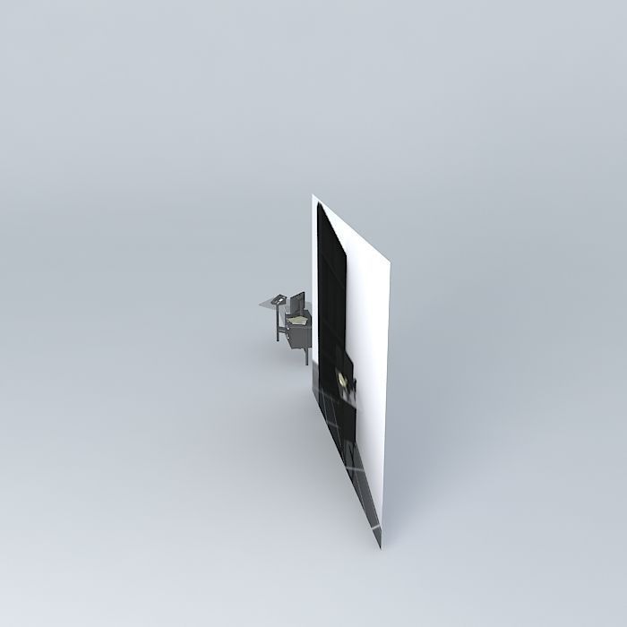 Glass Office Desk Free 3D model_2