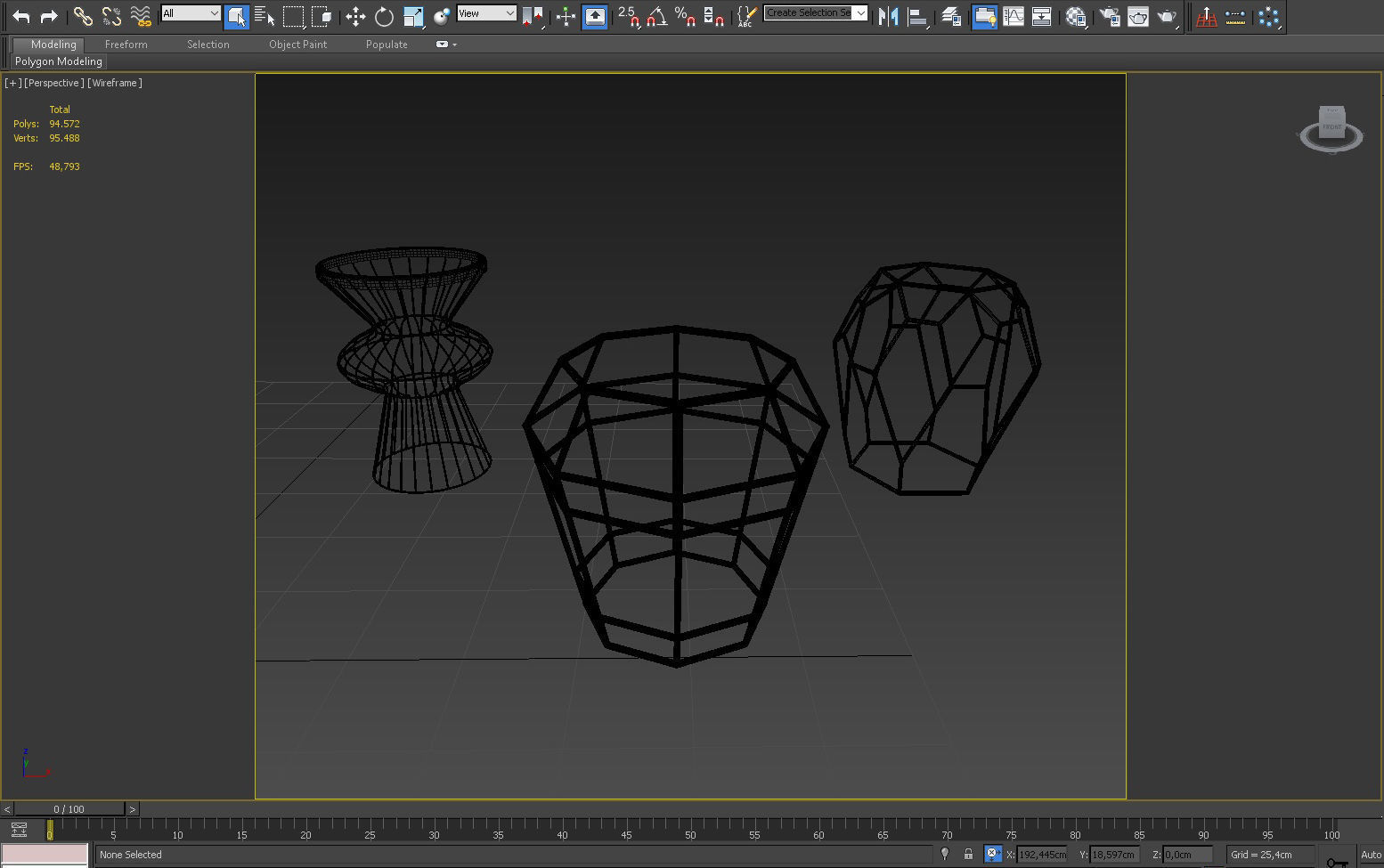 3D TABLE MODEL X 3 three gold and side tables 3D model_5