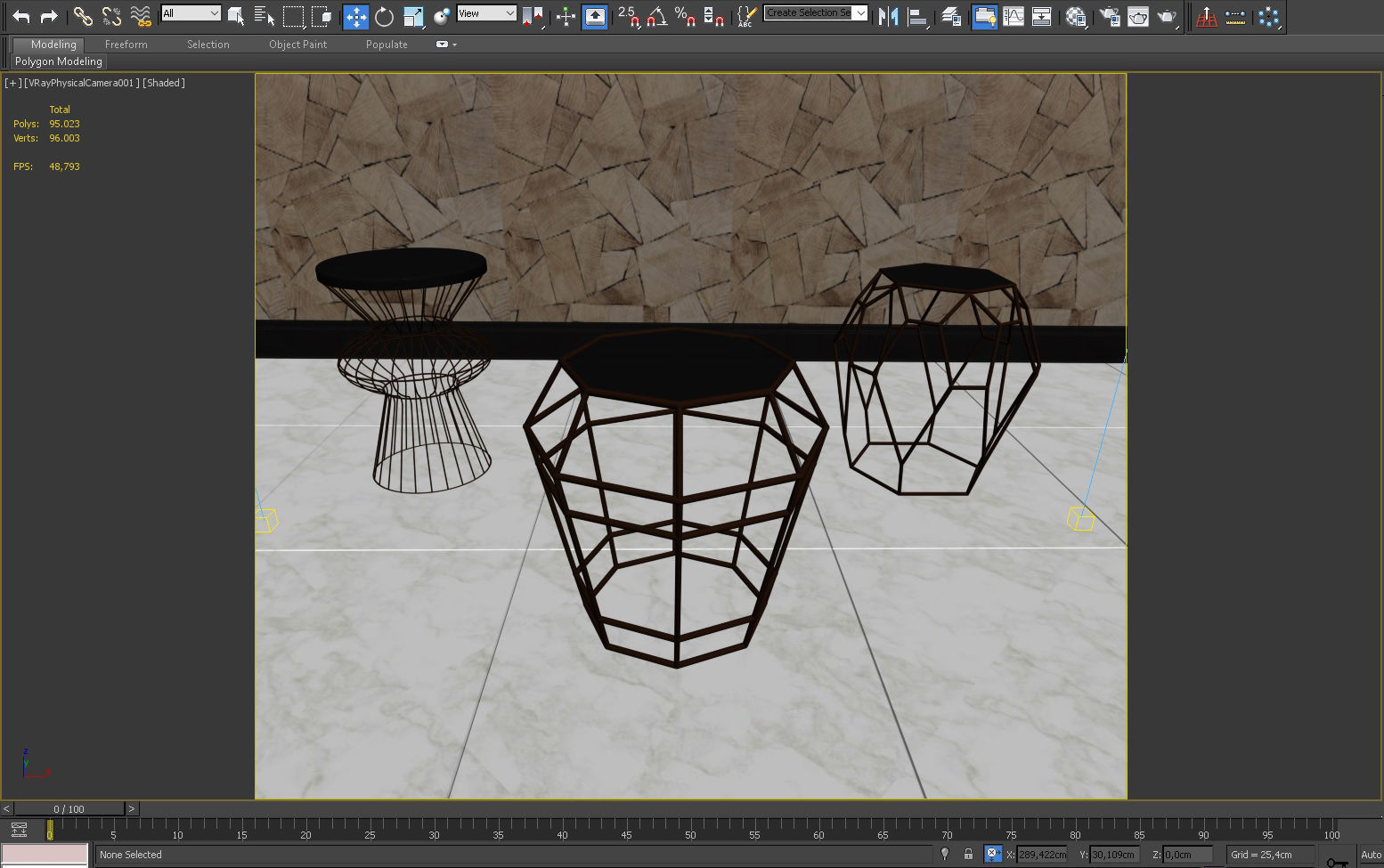 3D TABLE MODEL X 3 three gold and side tables 3D model_1