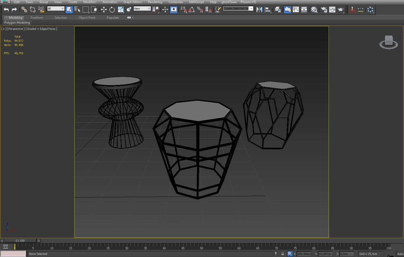 3D TABLE MODEL X 3 three gold and side tables 3D model_4