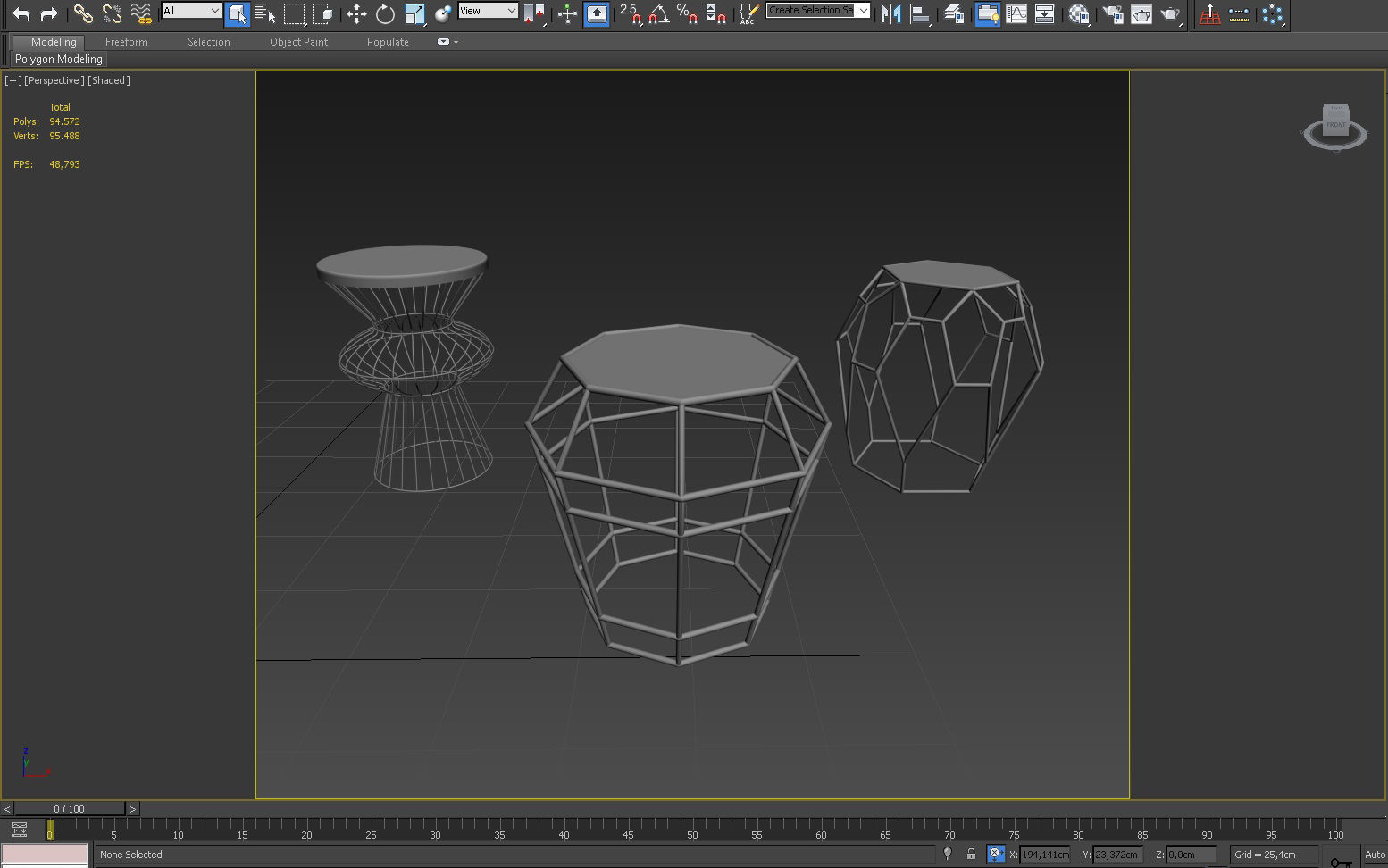 3D TABLE MODEL X 3 three gold and side tables 3D model_3
