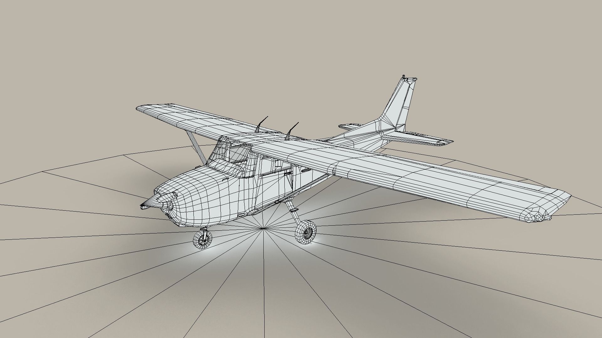 Cessna 172 Low-poly 3D model_6