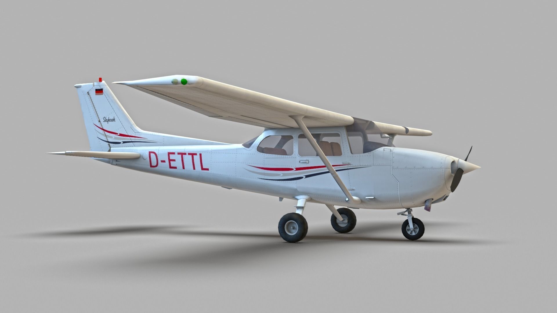 Cessna 172 Low-poly 3D model_2