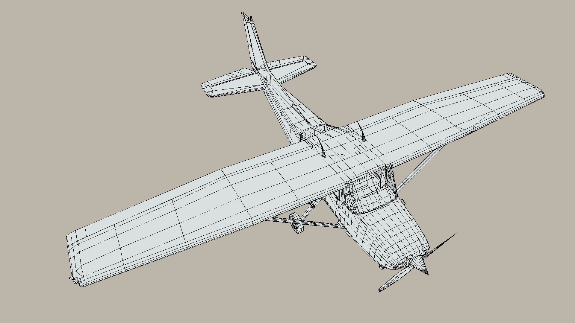 Cessna 172 Low-poly 3D model_8