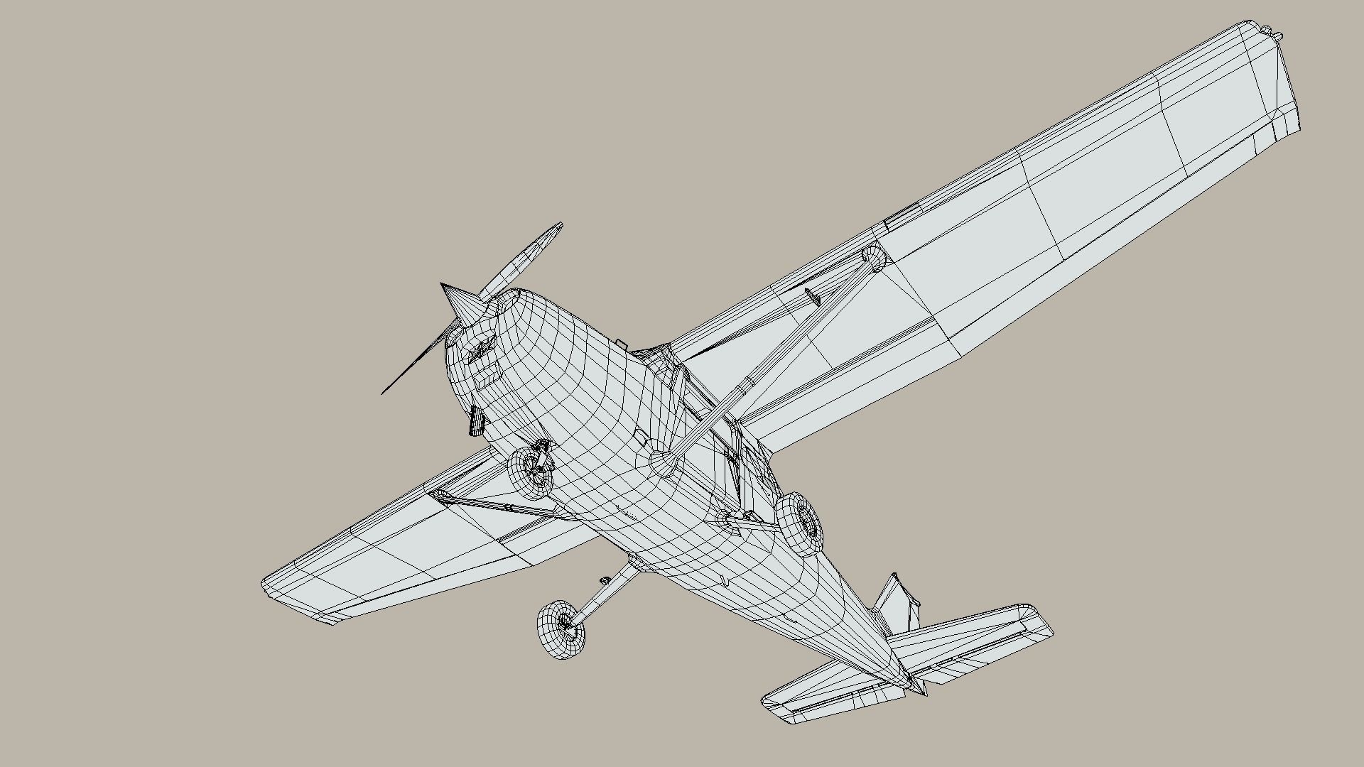 Cessna 172 Low-poly 3D model_7