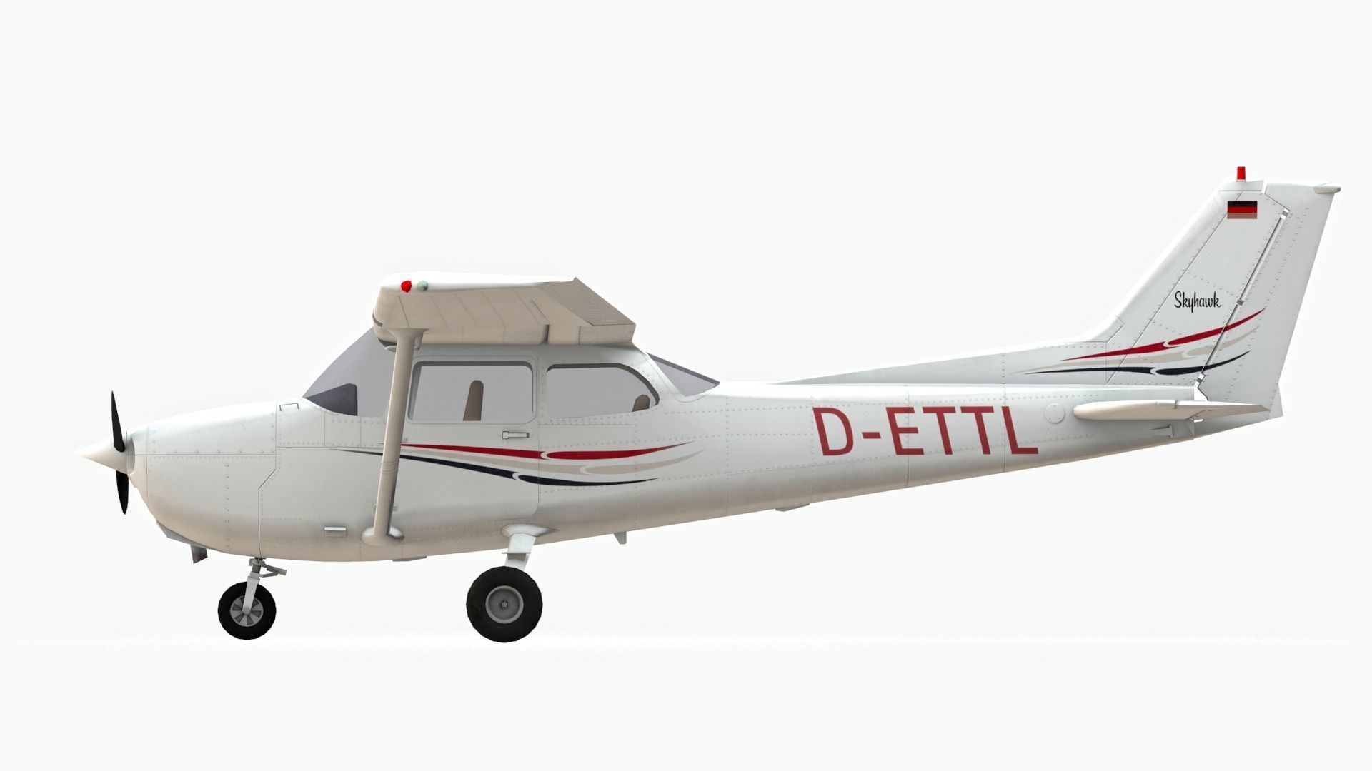 Cessna 172 Low-poly 3D model_4