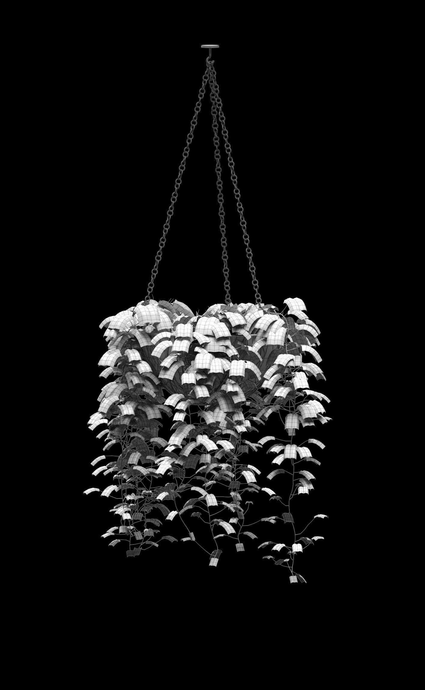 Hanging ivy in pots - 5 models 3D model_10