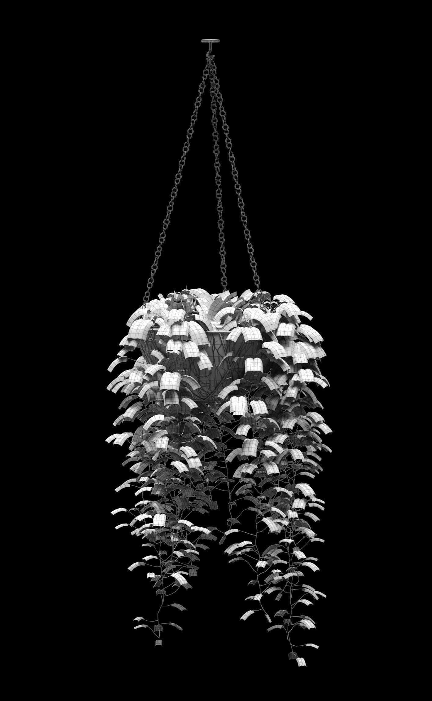 Hanging ivy in pots - 5 models 3D model_9