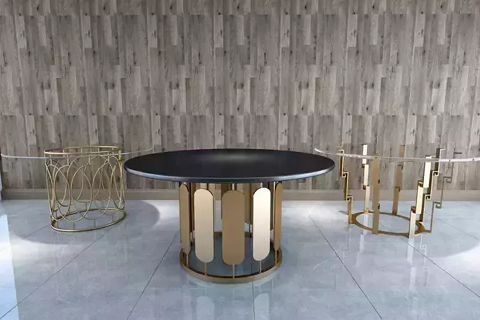 3D TABLE MODEL X 3 gold and in art deco style