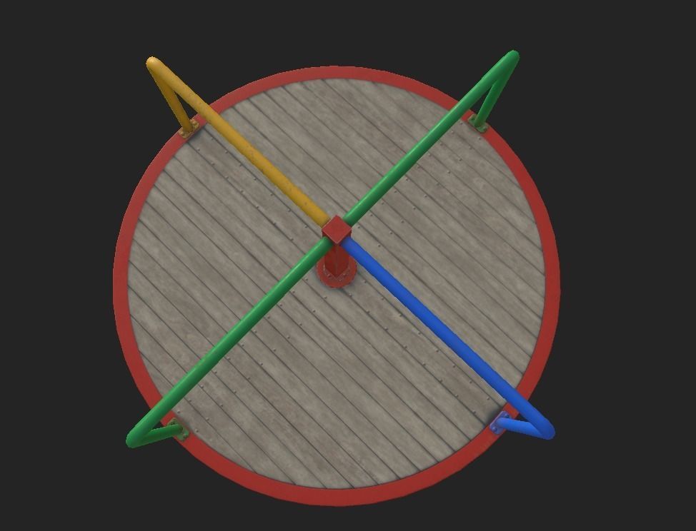 Playground Carousel Low-poly 3D model_6