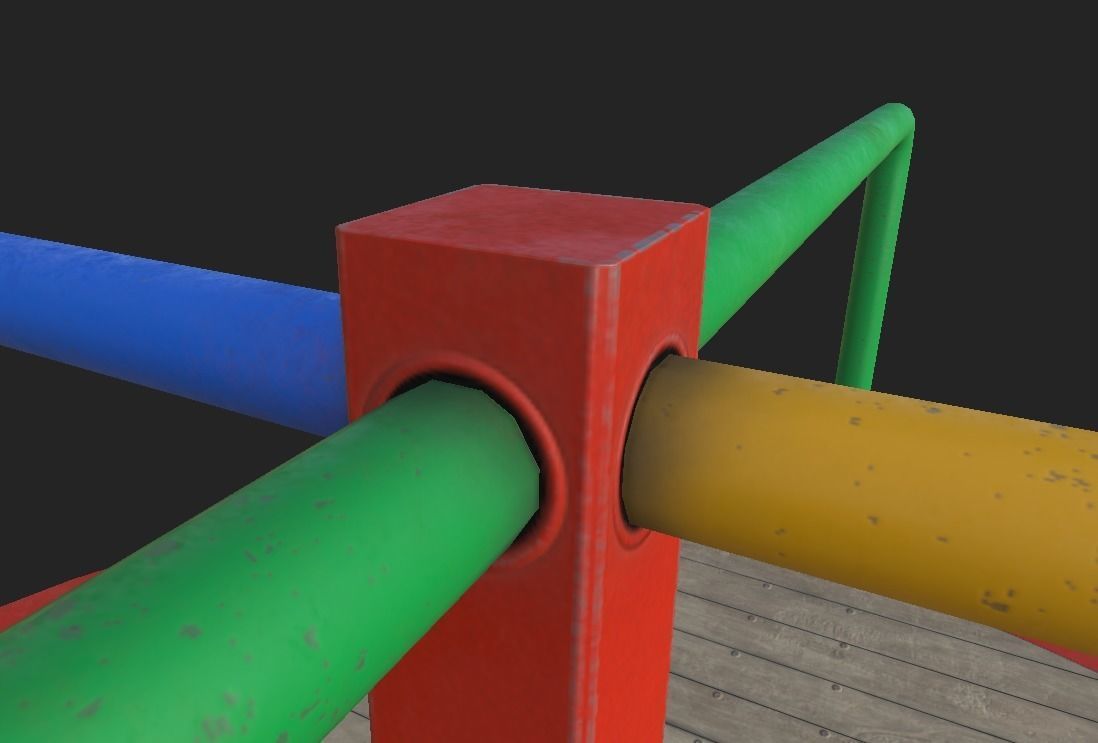 Playground Carousel Low-poly 3D model_7