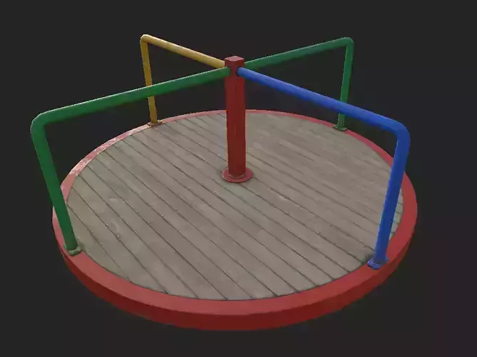 Playground Carousel Low-poly 3D model