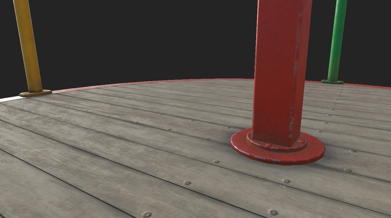 Playground Carousel Low-poly 3D model_4